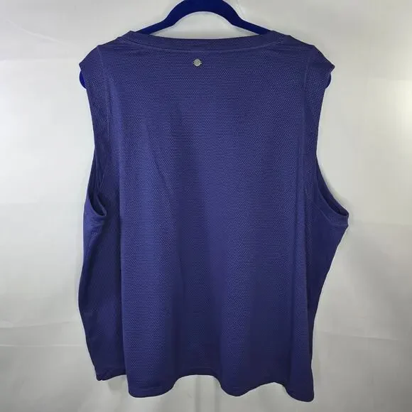 Calia by Carrie Underwood Bubble Mesh Athletic Purple Blue Tank Top Size 3X - Picture 7 of 7